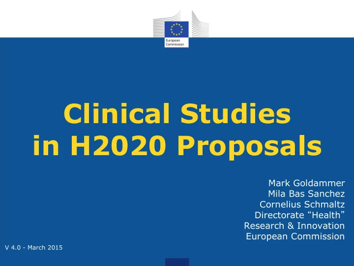 in h2020 proposals