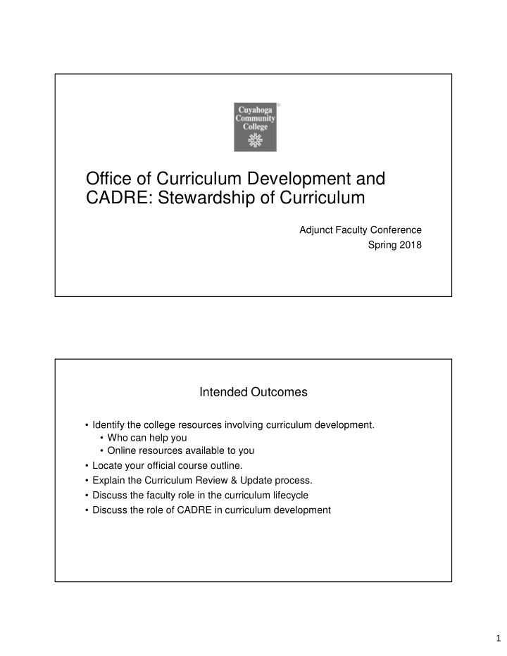 office of curriculum development and cadre stewardship of