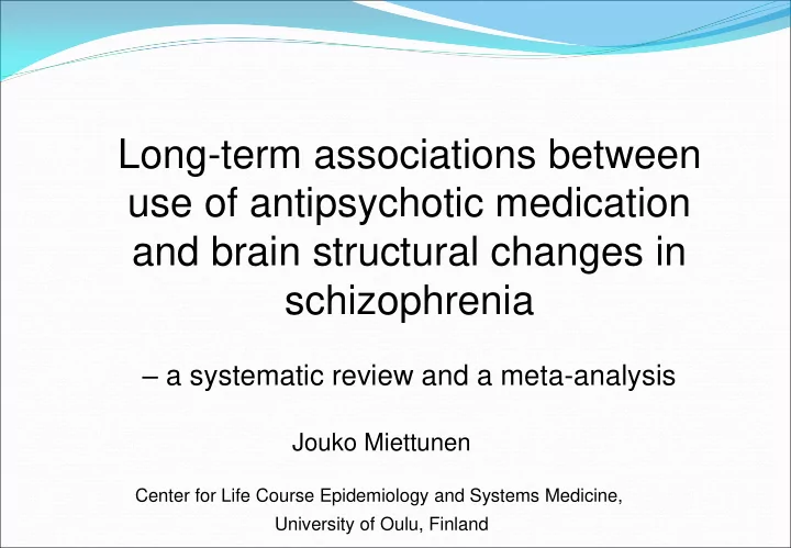 long term associations between