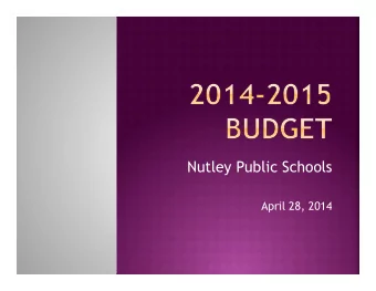 Nutley Public Schools  April 28, 2014  EARLY PLANNING AND ONGOING MEETINGS  ANALYSIS OF
