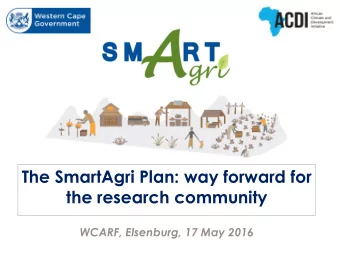 the research community  WCARF, Elsenburg, 17 May 2016  October 2015 Earth's hottest temperature
