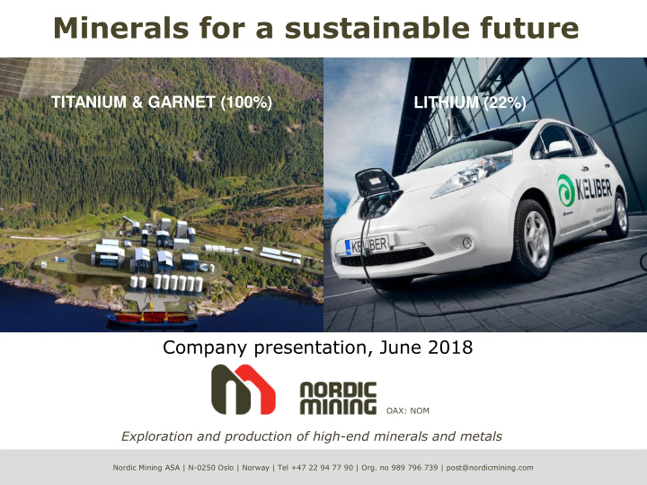 minerals for a sustainable future