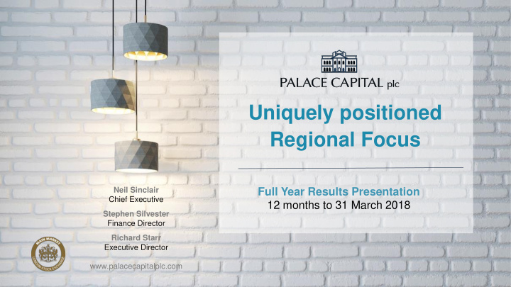 uniquely positioned regional focus