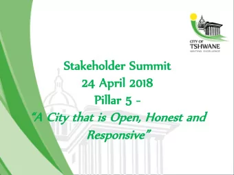 ponsive   Re  Responsive  Contents  Legislative Framework  Strategic intent of the IDP