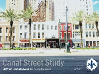 CITY OF NEW ORLEANS City Planning Commission  July 10, 2018  Canal Street Study  Purpose of this