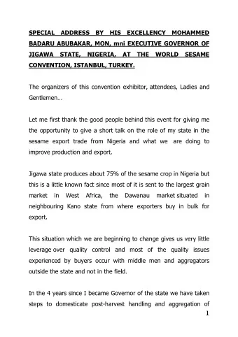 1  sesame so that we can ensure compliance with buyers  specifications and create a better and