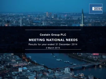 Costain Group PLC  Results for year ended 31 December 2014  3 March 2015  Another successful year