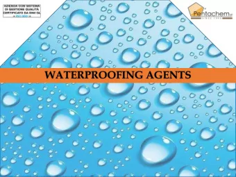WATERPROOFING AGENTS  PRODUCTS FOR WATERPROOFING  APPLICATION  Mono-component anti-efflorescence