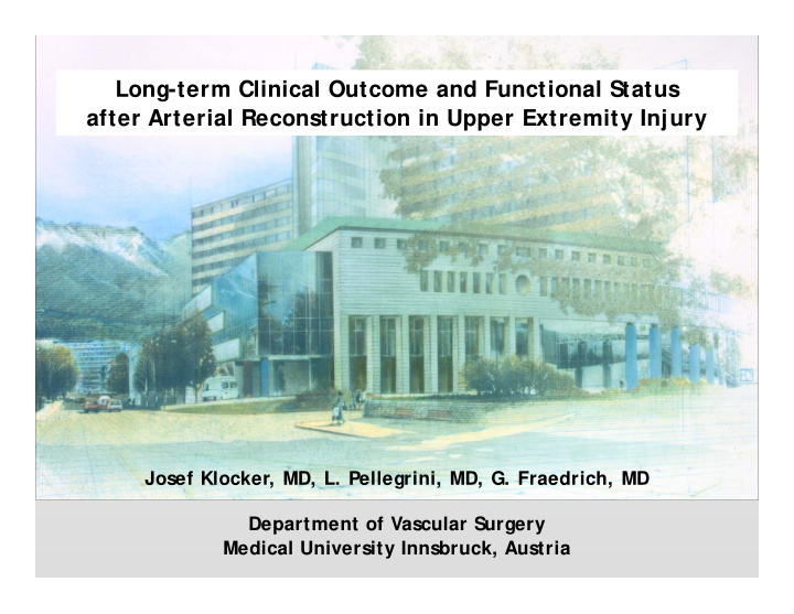 long term clinical outcome and functional status after