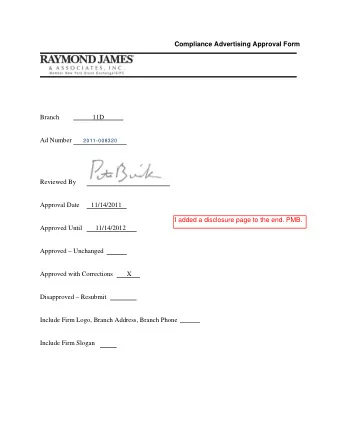 I added a disclosure page to the end. PMB.  Approved Until        11/14/2012  Approved