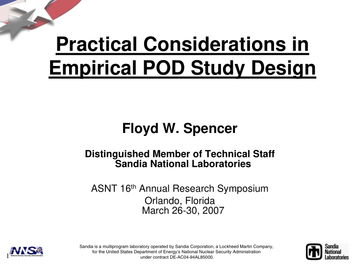 practical considerations in empirical pod study design