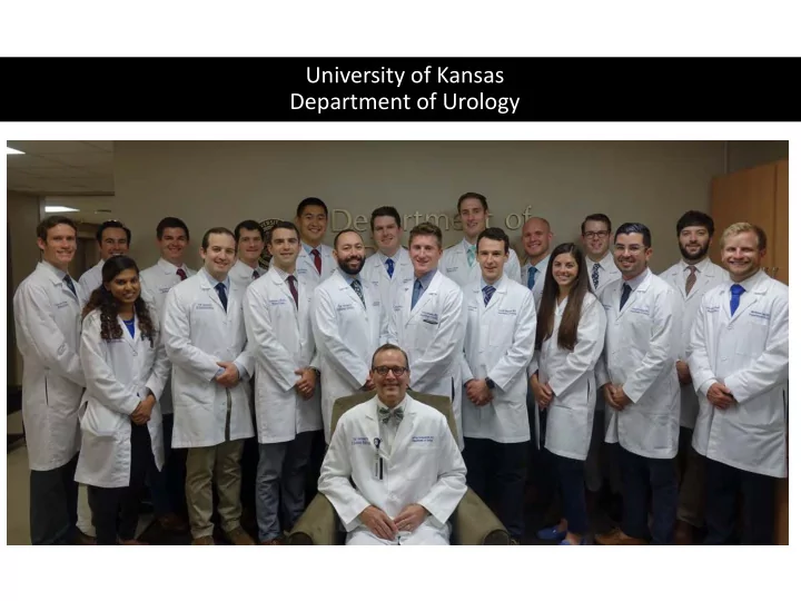 university of kansas department of urology the university