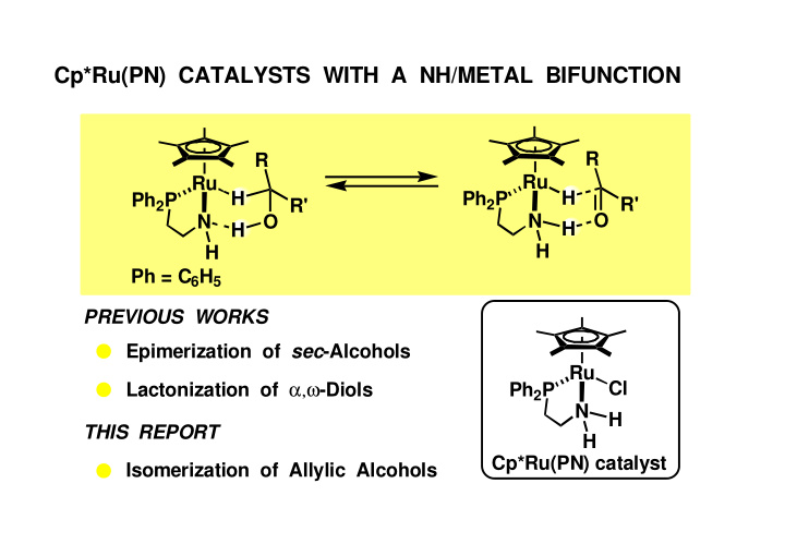 cp ru pn catalysts with a nh metal bifunction