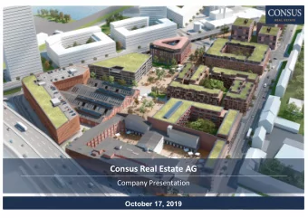Consus Real Estate AG  Company Presentation  October 17, 2019  Disclaimer  Titel  THIS PRESENTATION