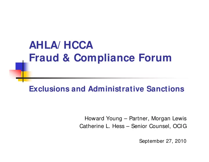ahla hcca fraud compliance forum