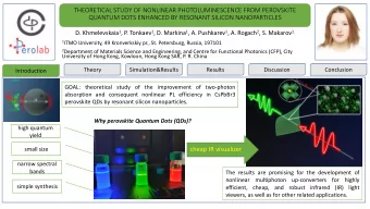 THEORETICAL STUDY OF NONLINEAR PHOTOLUMINESCENCE FROM PEROVSKITE  QUANTUM DOTS ENHANCED BY RESONANT