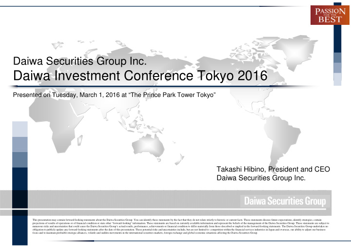 daiwa investment conference tokyo 2016