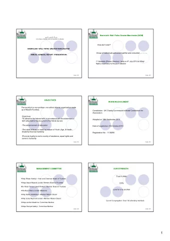 1  MAJOR CHALLENGE  205 ASHLEY LANE..  How we met it.  Finding a Permanent Place of