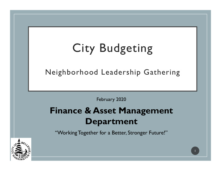 city budgeting