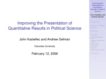 Improving the Presentation of  Introduction  Practice in Political  Quantitative Results in
