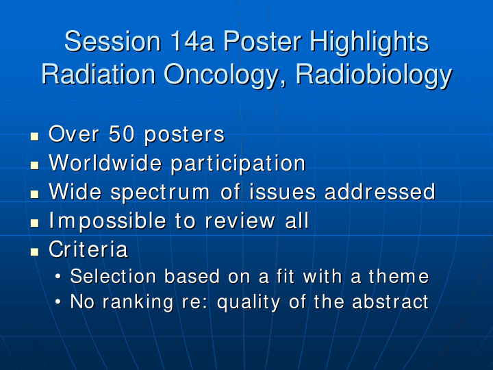 session 14a poster highlights session 14a poster