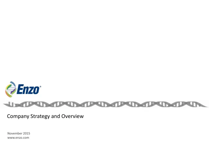 company strategy and overview