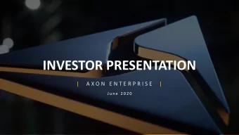 INVESTOR PRESENTATION  |   A X O N  E N T E R P R I S E  |  J u n e  2 0 2 0  Safe-harbor statement
