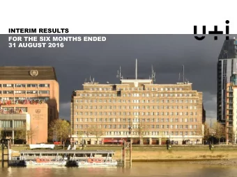 INTERIM RESULTS  FOR THE SIX MONTHS ENDED  31 AUGUST 2016  1  AGENDA  OVERVIEW AND HIGHLIGHTS