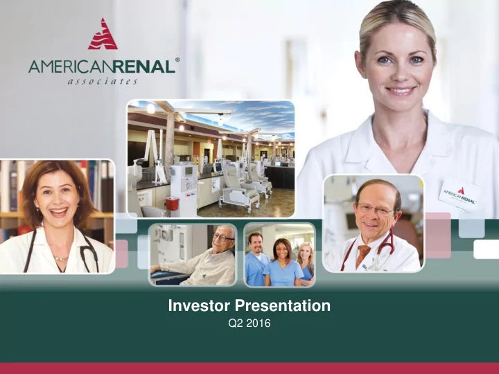 investor presentation roadshow presentation roadshow