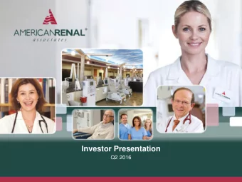 Investor Presentation  Roadshow Presentation  Roadshow Presentation  Q2 2016  April 2016  April