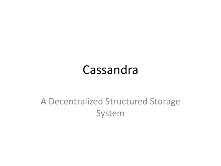 cassandra