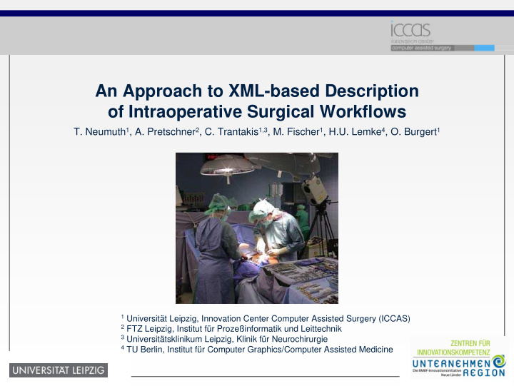 an approach to xml based description of intraoperative