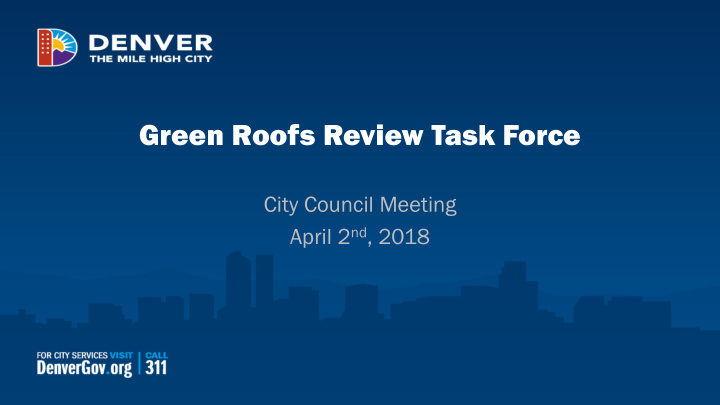 green roofs review task force