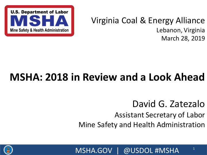 quarterly training summit msha 2018 in review and a look
