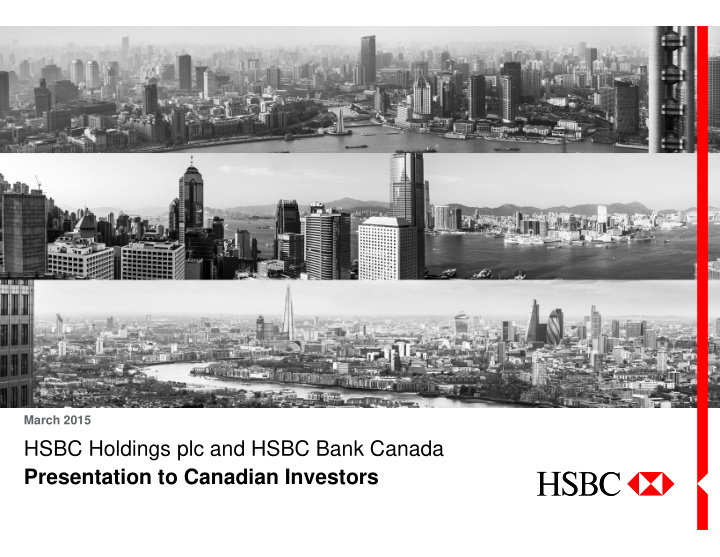 hsbc holdings plc and hsbc bank canada presentation to