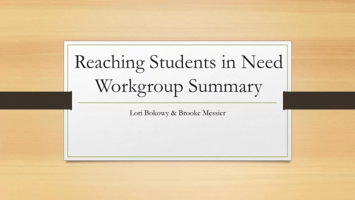 workgroup summary