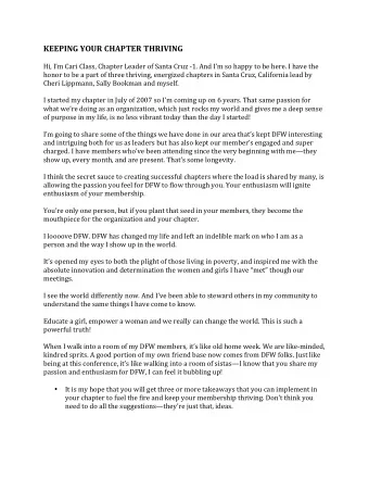 KEEPING  YOUR  CHAPTER  THRIVING      Hi,  Im  Cari  Class,  Chapter