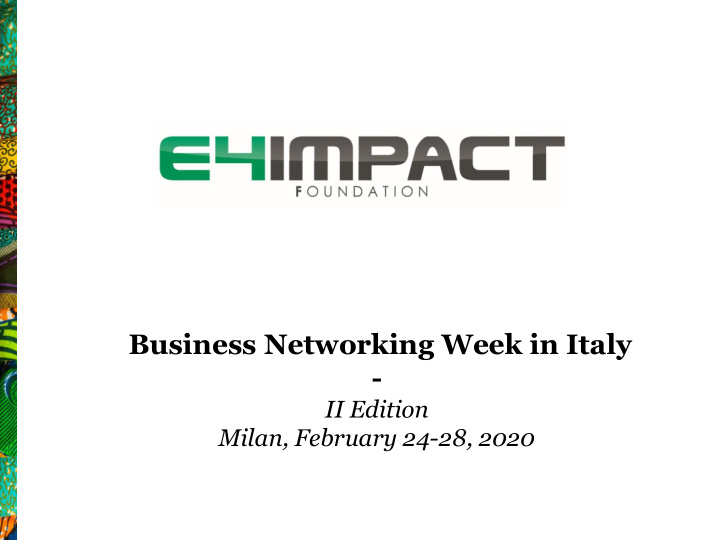 business networking week in italy