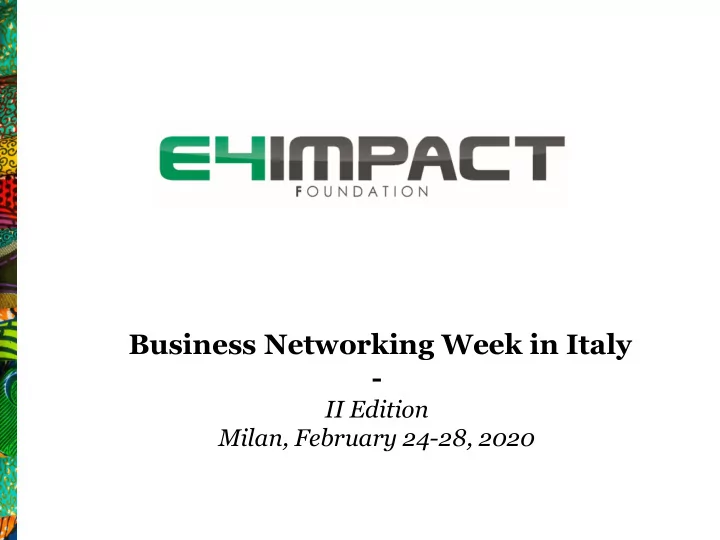 business networking week in italy