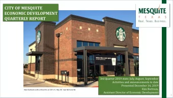 QUARTERLY REPORT  3rd Quarter 2019 stats: July, August, September  Activities and announcements to