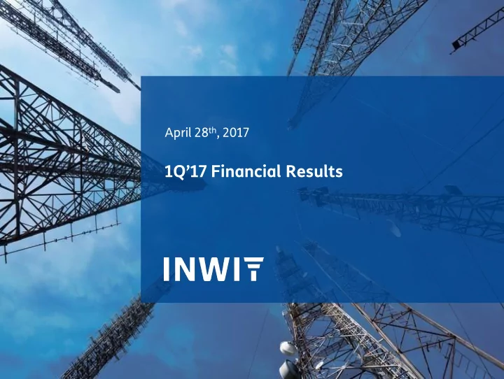 1q 17 financial results safe harbor