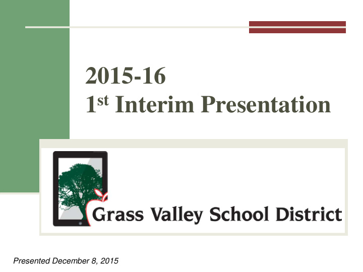 2015 16 1 st interim presentation