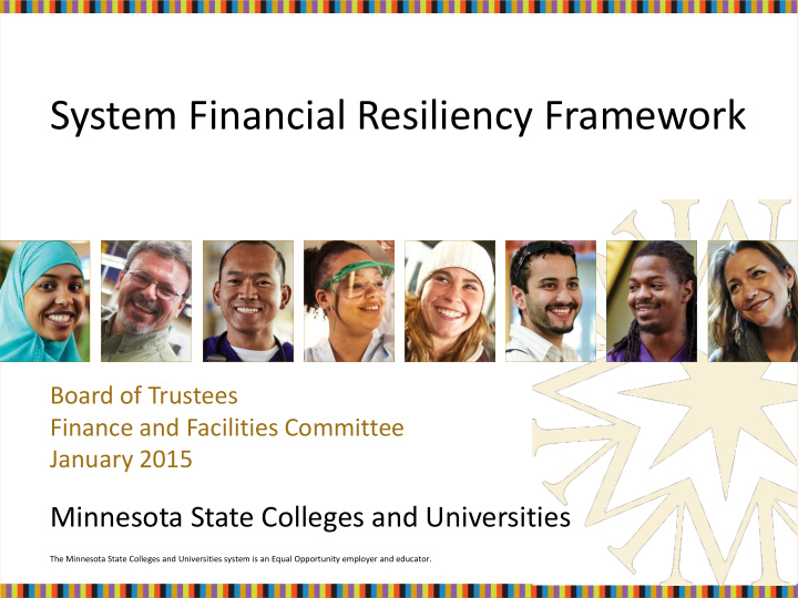 system financial resiliency framework