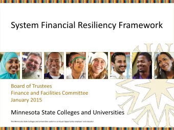 System Financial Resiliency Framework  Board of Trustees  Finance and Facilities Committee  January
