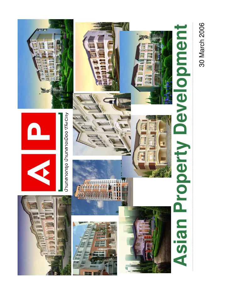 asian property development ongoing projects as of mar 15
