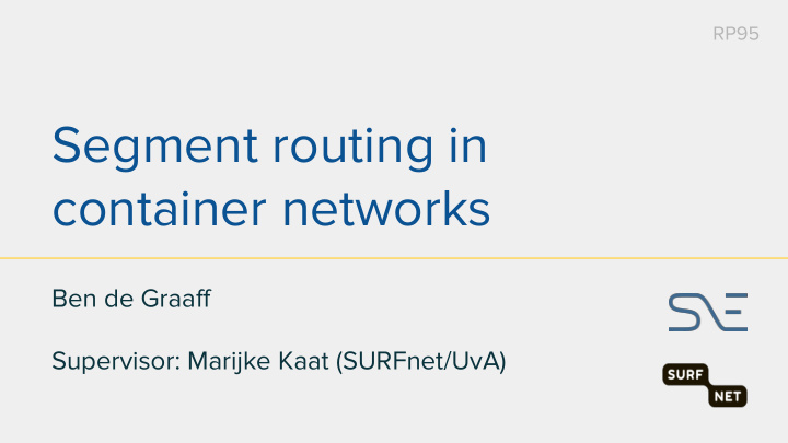segment routing in container networks