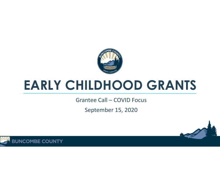 early childhood grants