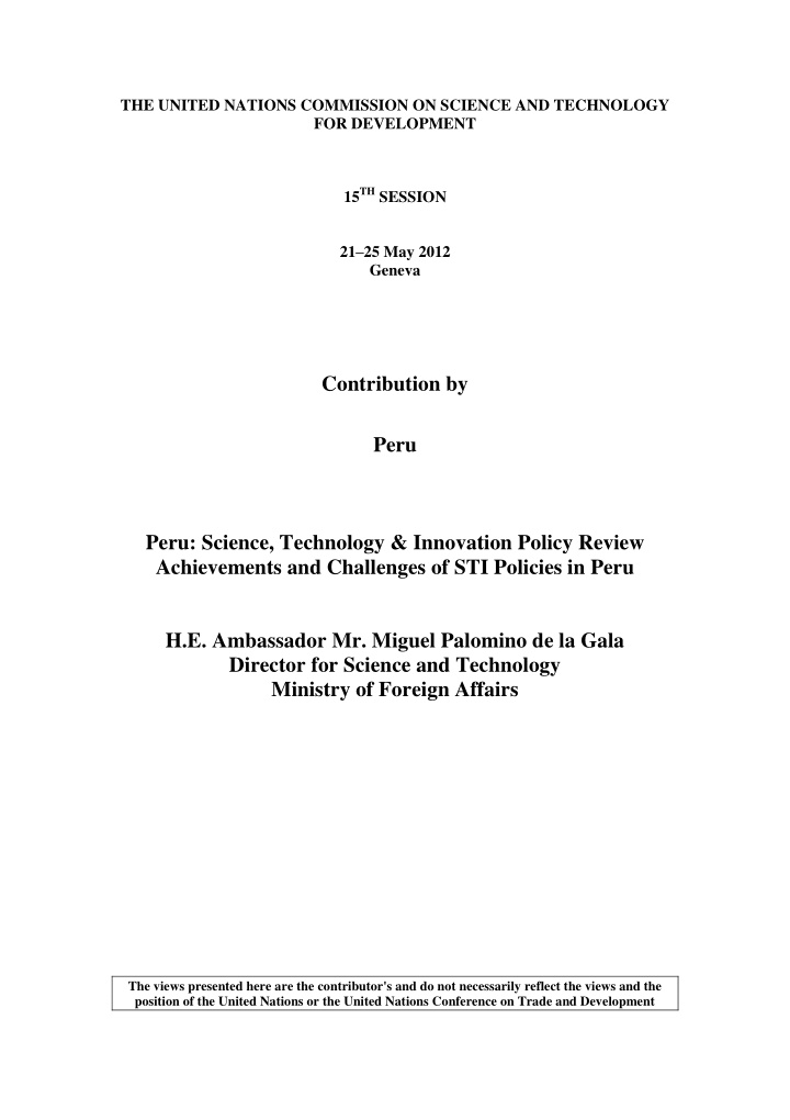 the united nations commission on science and technology