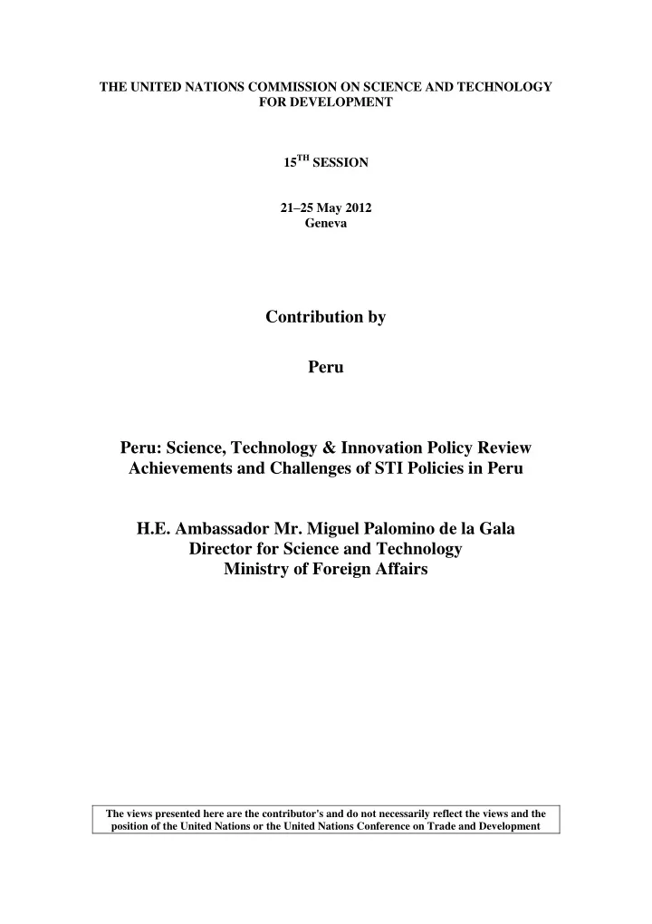 the united nations commission on science and technology