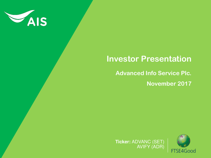 investor presentation